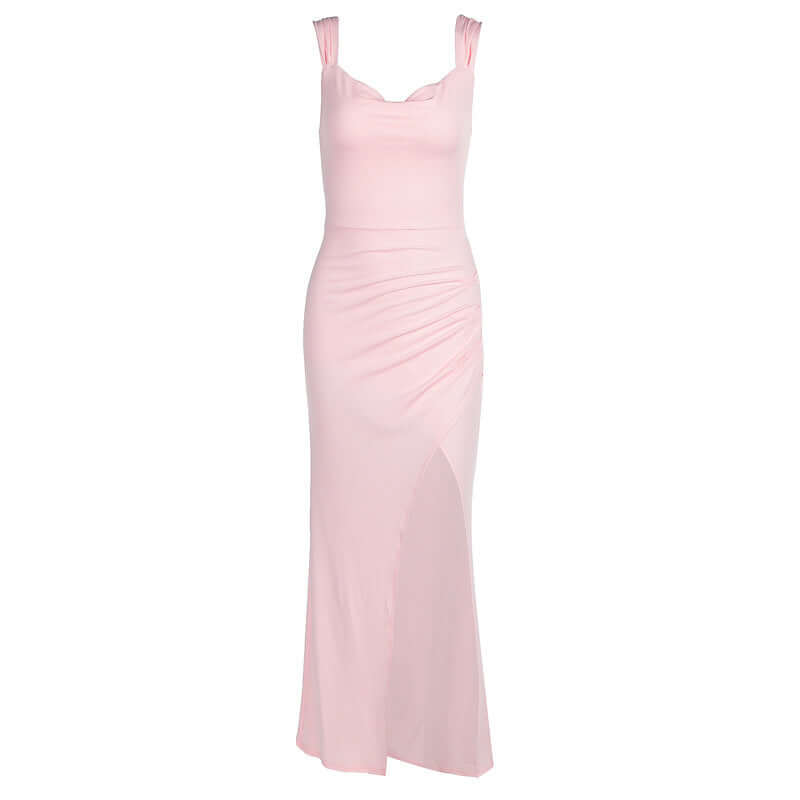 Back - Tie Slit Dress – Timeless Evening Glam - HalleBeauty